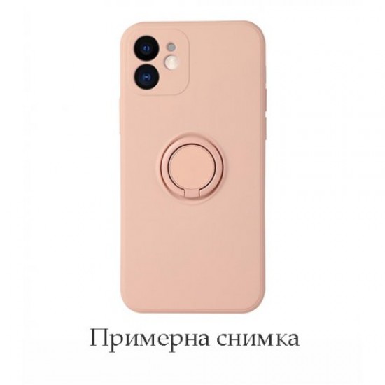 Samsung A12 Ring Clear Silicone Pink Кейс