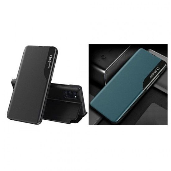 Samsung A73 5G Slim Leather Smart Cover Black Кейс