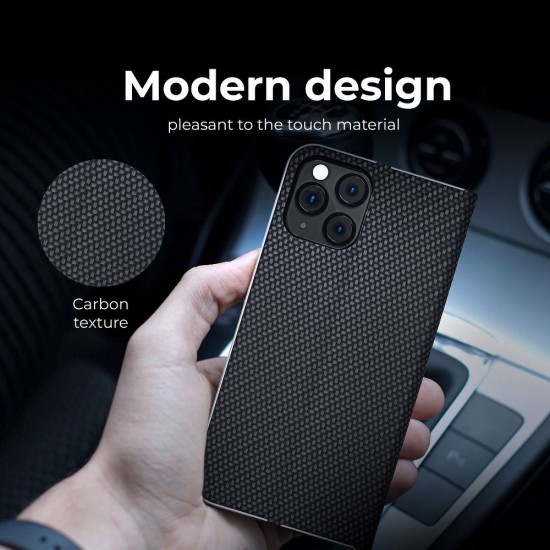 Huawei P Smart 2021 Forcell Luna Book Carbon Black Кейс