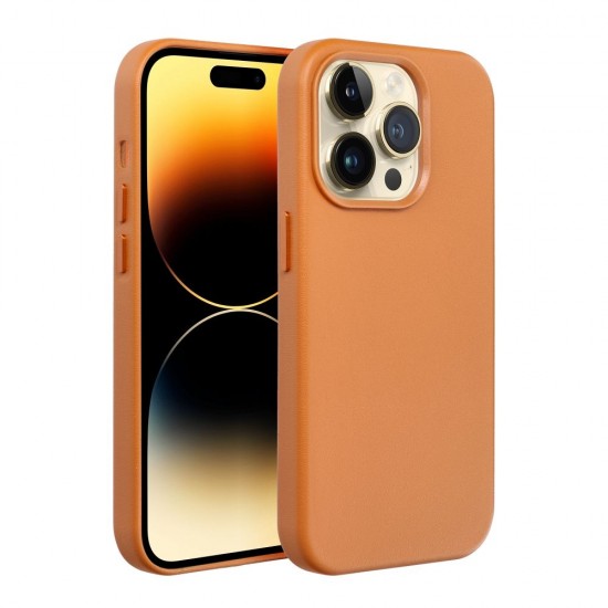 Apple iPhone 14 Pro Leather Mag Cover Orange Кейс