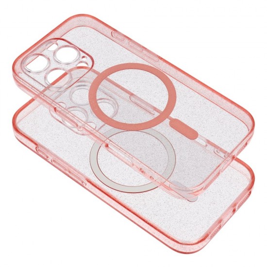 Samsung S25 Clear Mag Cover Pink Glitter Кейс