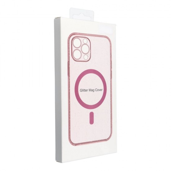 Samsung S25 Clear Mag Cover Pink Glitter Кейс