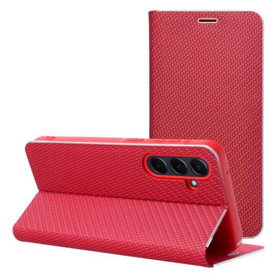 Samsung A36 5G Luna Book Carbon Red Кейс