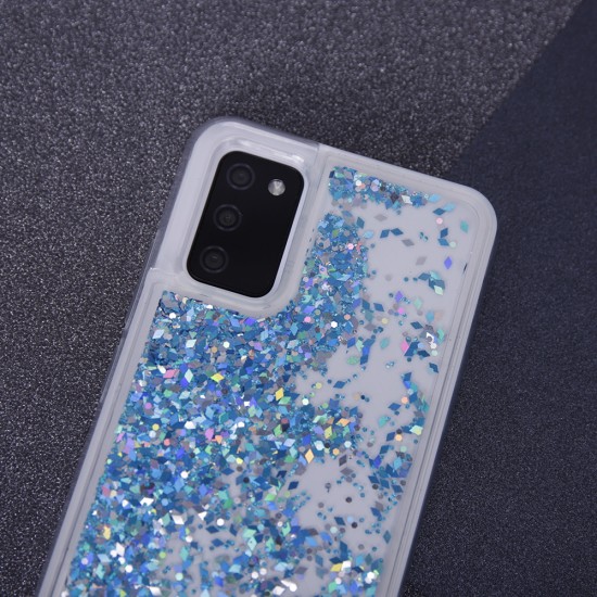 Samsung A03s Liquid Sparkle TPU Blue Кейс