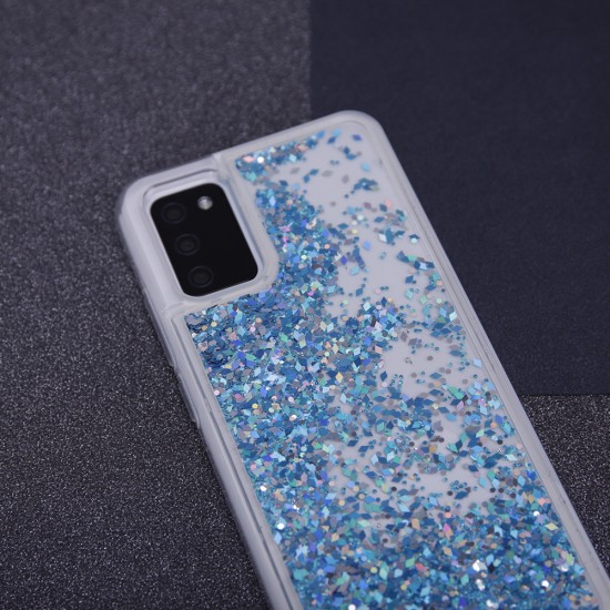 Samsung A03s Liquid Sparkle TPU Blue Кейс