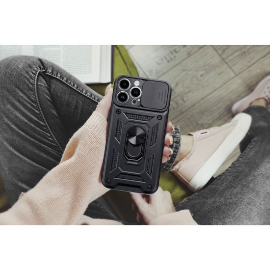 Samsung A03S Slide Armor Black Кейс