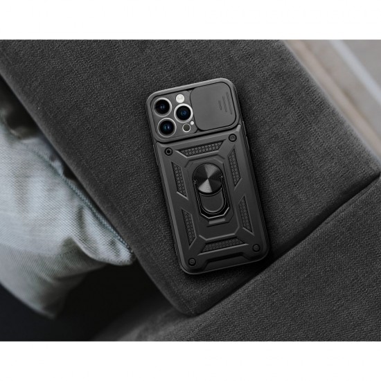 Samsung A12 Slide Armor Black Кейс