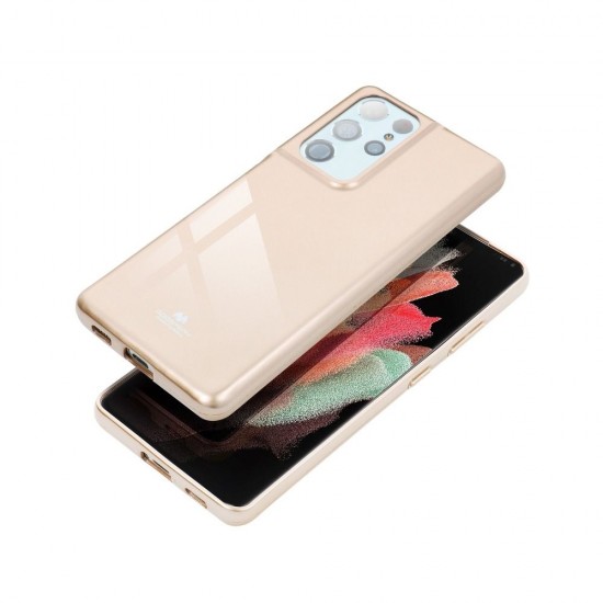 Samsung S22 Ultra Mercury Pearl Jelly Glitter Design Gold Кейс