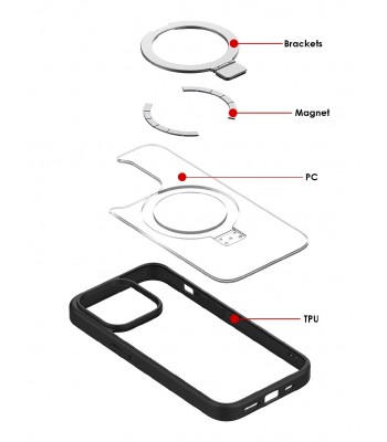 Apple iPhone 15 Pro Metal Ring MagSafe Black Кейс