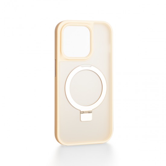 Apple iPhone 15 Pro Metal Ring MagSafe Peach Cream Кейс