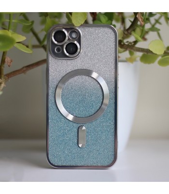 Apple iPhone 13 Glitter Chrome Mag Silver Gradient Кейс