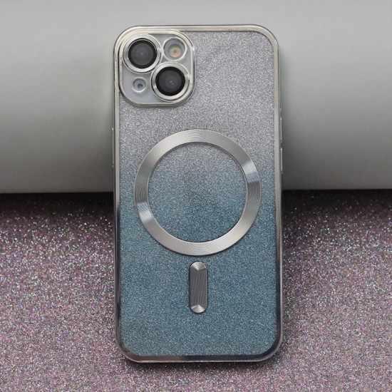 Apple iPhone 14 Pro Glitter Chrome Mag Silver Gradient Кейс