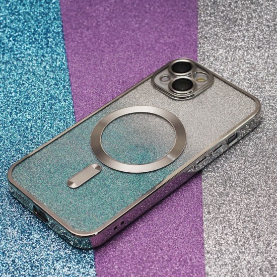 Apple iPhone 14 Pro Glitter Chrome Mag Silver Gradient Кейс