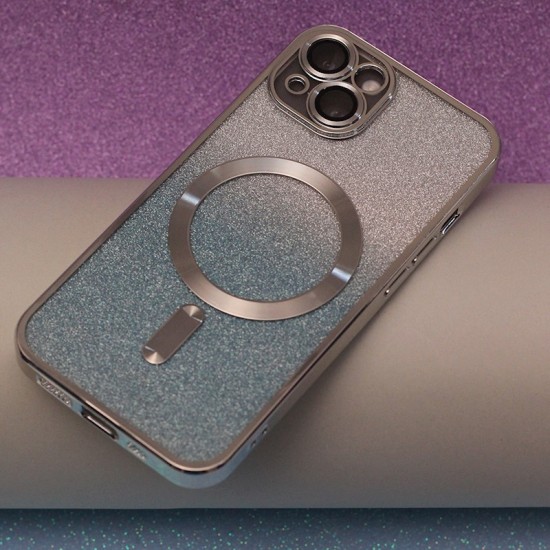 Apple iPhone 14 Pro Glitter Chrome Mag Silver Gradient Кейс