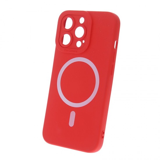 Apple iPhone 15 Silicon Mag Red Кейс
