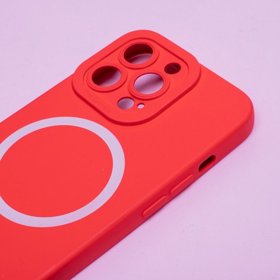 Apple iPhone 15 Silicon Mag Red Кейс