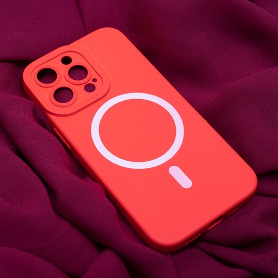 Apple iPhone 15 Silicon Mag Red Кейс