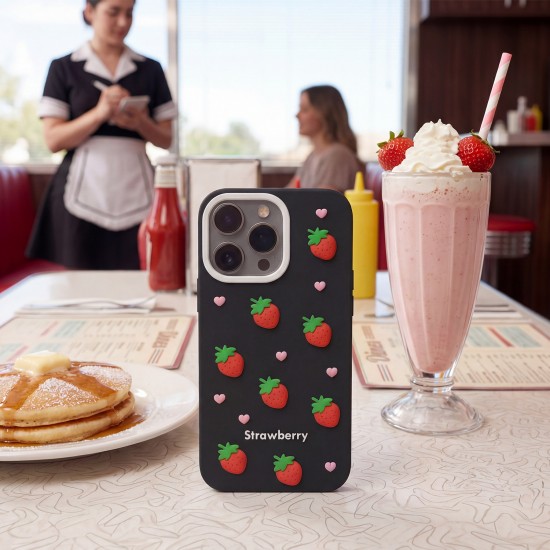 Холдери и кейсове - Apple iPhone 11 Strawberry Black Кейс