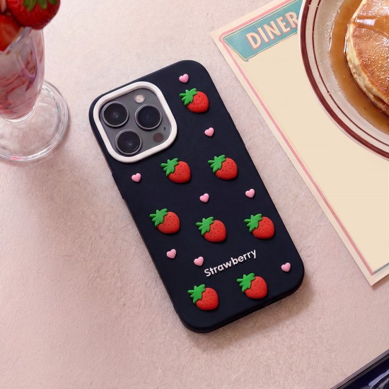 Холдери и кейсове - Apple iPhone 11 Strawberry Black Кейс