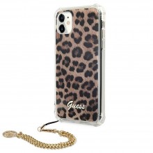 Apple iPhone 11 Guess GUHCN61KSLEO Original Faceplate Leopard + Gold Chain Handle Кейс Apple iPhone 11 Guess GUHCN61KSLEO Original Faceplate Leopard + Gold Chain Handle Кейс