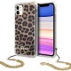 Apple iPhone 11 Guess GUHCN61KSLEO Original Faceplate Leopard + Gold Chain Handle Кейс