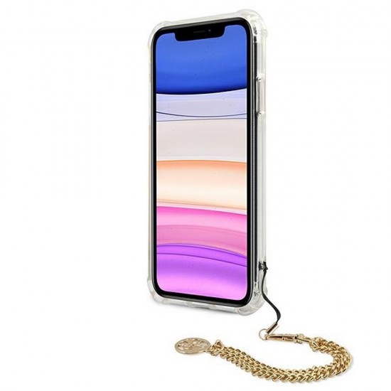 Apple iPhone 11 Guess GUHCN61KSLEO Original Faceplate Leopard + Gold Chain Handle Кейс