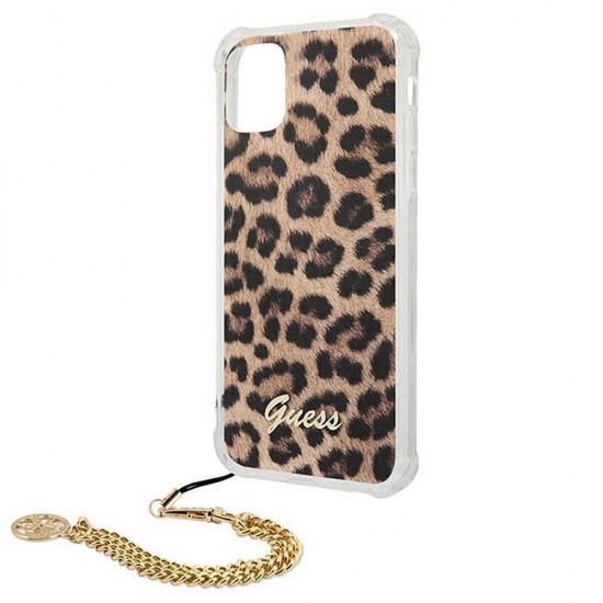 Apple iPhone 12, 12 Pro Guess GUHCP12MKSLEO Leopard + Gold Кейс