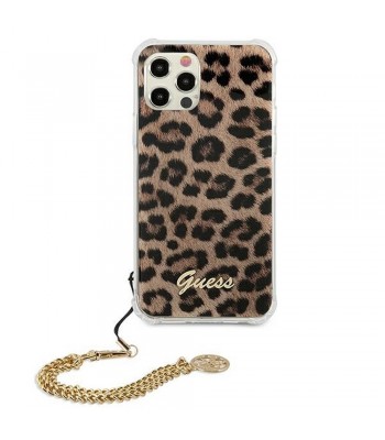 Apple iPhone 12, 12 Pro Guess GUHCP12MKSLEO Leopard + Gold Кейс