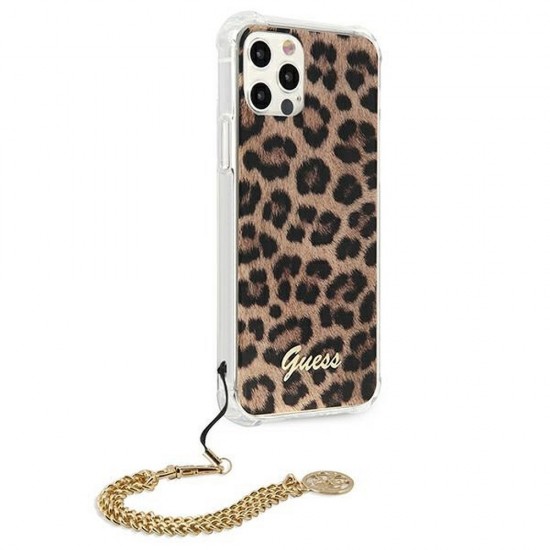 Apple iPhone 12, 12 Pro Guess GUHCP12MKSLEO Leopard + Gold Кейс