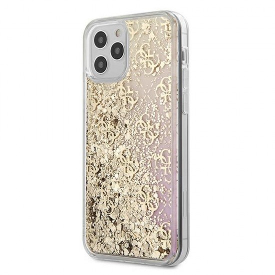 Apple iPhone 12, 12 Pro Guess GUHCP12MLG4GGPIGO Gold Кейс