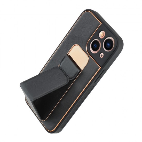 Apple iPhone 13 Mini Forcell Leather KickStand Black Кейс