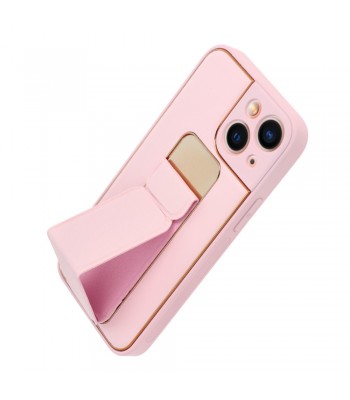 Apple iPhone 13 Mini Forcell Leather KickStand Pink Кейс