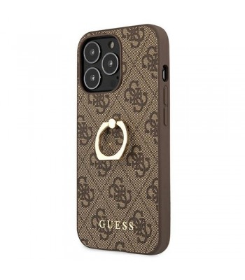 Apple iPhone 13 Pro Guess GUHCP13L4GMRBR Brown+Ring Stand Кейс
