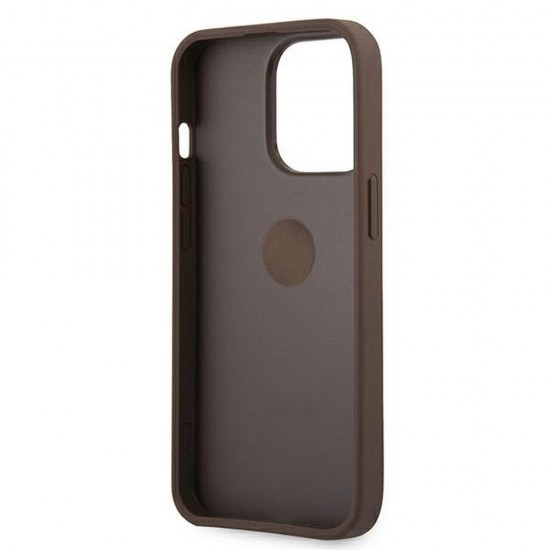 Apple iPhone 13 Pro Guess GUHCP13L4GMRBR Brown+Ring Stand Кейс