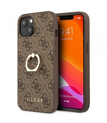 Apple iPhone 13 Guess GUHCP13M4GMRBR Brown+Ring Stand Кейс