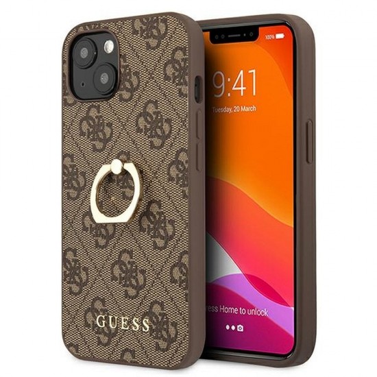 Apple iPhone 13 Guess GUHCP13M4GMRBR Brown+Ring Stand Кейс