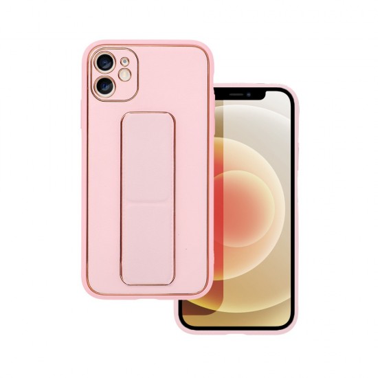 Apple iPhone 12, 12 Pro Forcell Leather Kickstand Pink Кейс