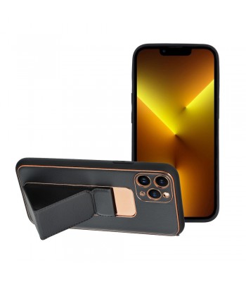 Apple iPhone 13 Pro Forcell Leather Kickstand Black Кейс