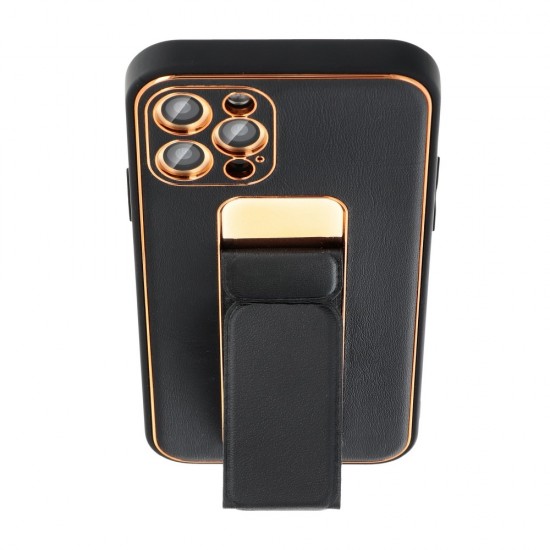 Apple iPhone 13 Pro Forcell Leather Kickstand Black Кейс