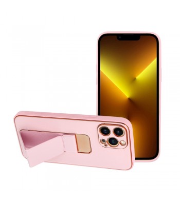 Apple iPhone 13 Pro Forcell Leather Kickstand Pink Кейс