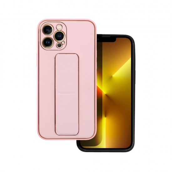 Apple iPhone 13 Pro Forcell Leather Kickstand Pink Кейс