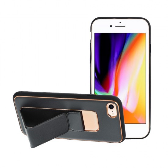 Apple iPhone 7, 8, SE 2020 Forcell Leather Kickstand Black Кейс