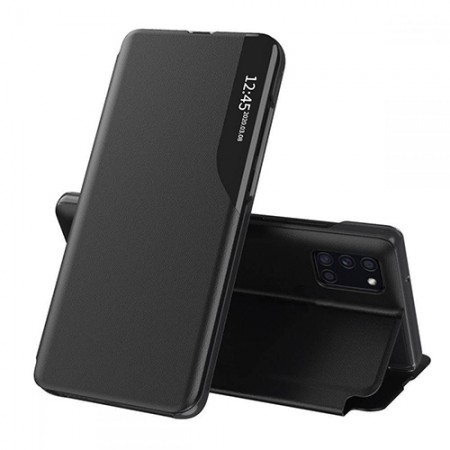 Samsung A03s Slim Leather Smart Cover Black Кейс
