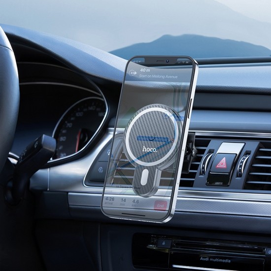 Hoco CA85 Ultra-Fast Magnetic Wireless Charging Car Black Холдер
