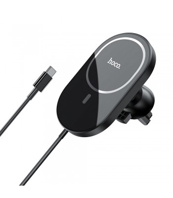 Hoco CA90 Powerful Magnetic Wireless Charging Car Black Холдер