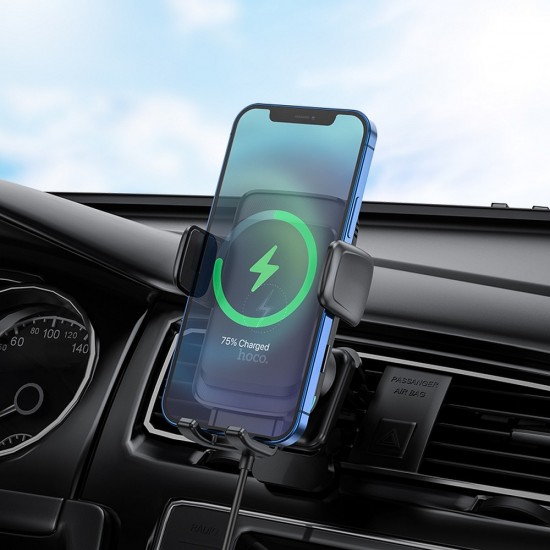 Hoco S35 Smart Alignment Wireless Charging Car Black Холдер