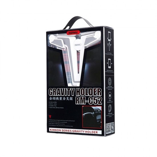 Remax RM-C52 Kimkon Gravity White/Silver Холдер
