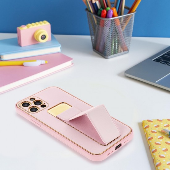 Samsung A02s Forcell Leather Kickstand Pink Кейс