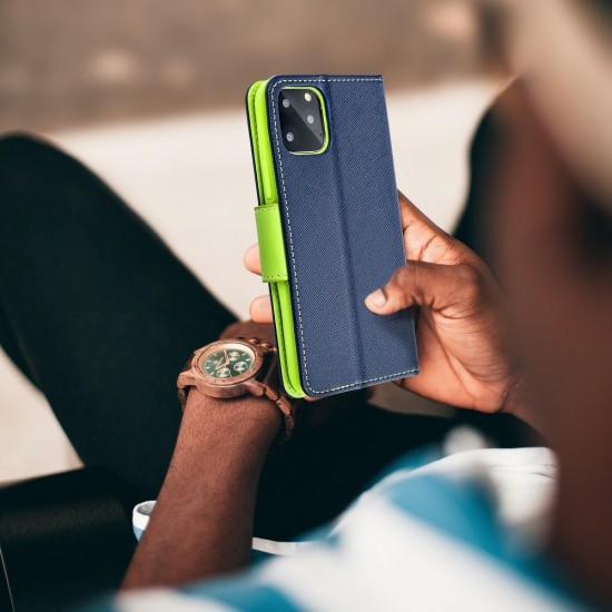 Samsung A12 Fancy Book Navy/Lime Кейс