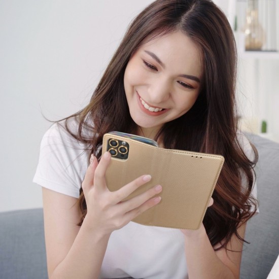 Samsung A12 Smart Book Gold Кейс